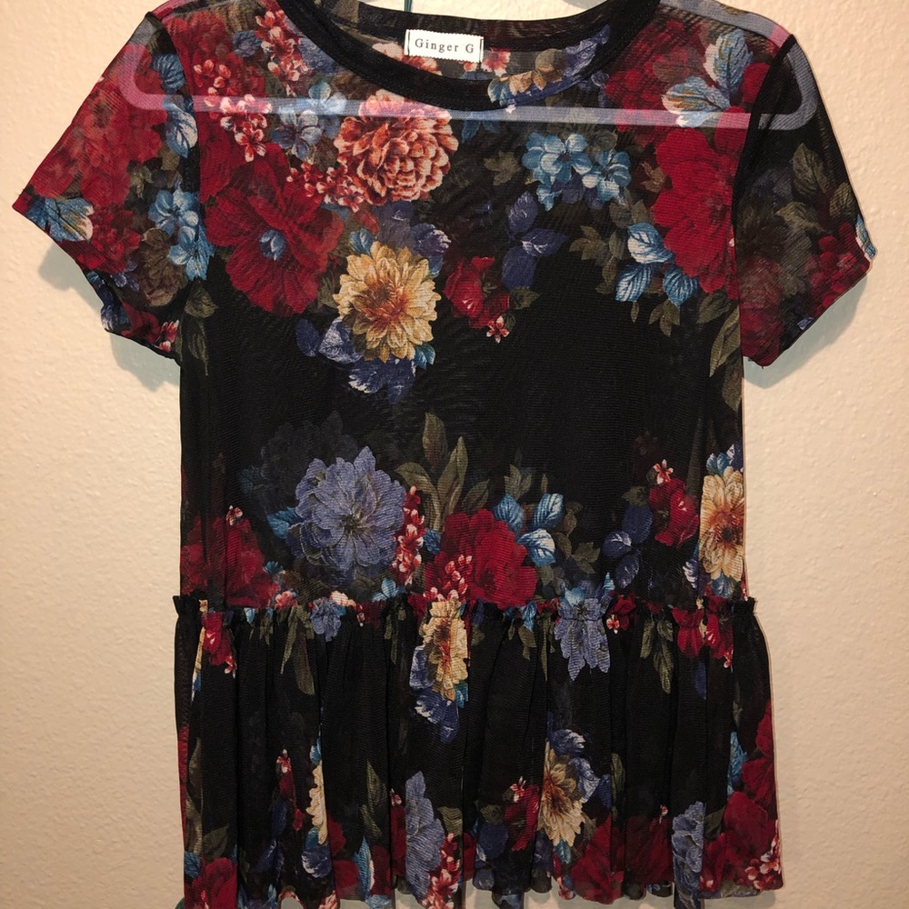 Mesh Floral Top